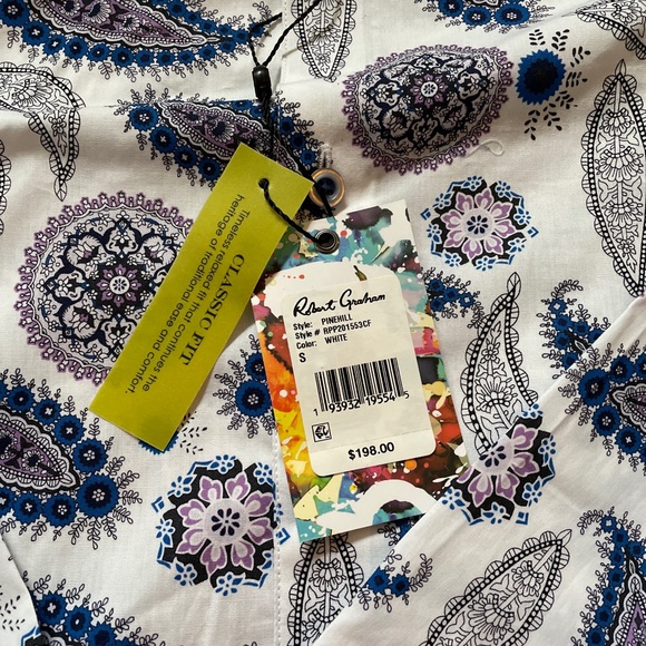 NWT ROBERT GRAHAM designer shirt paisley shirt - Picture 7 of 8